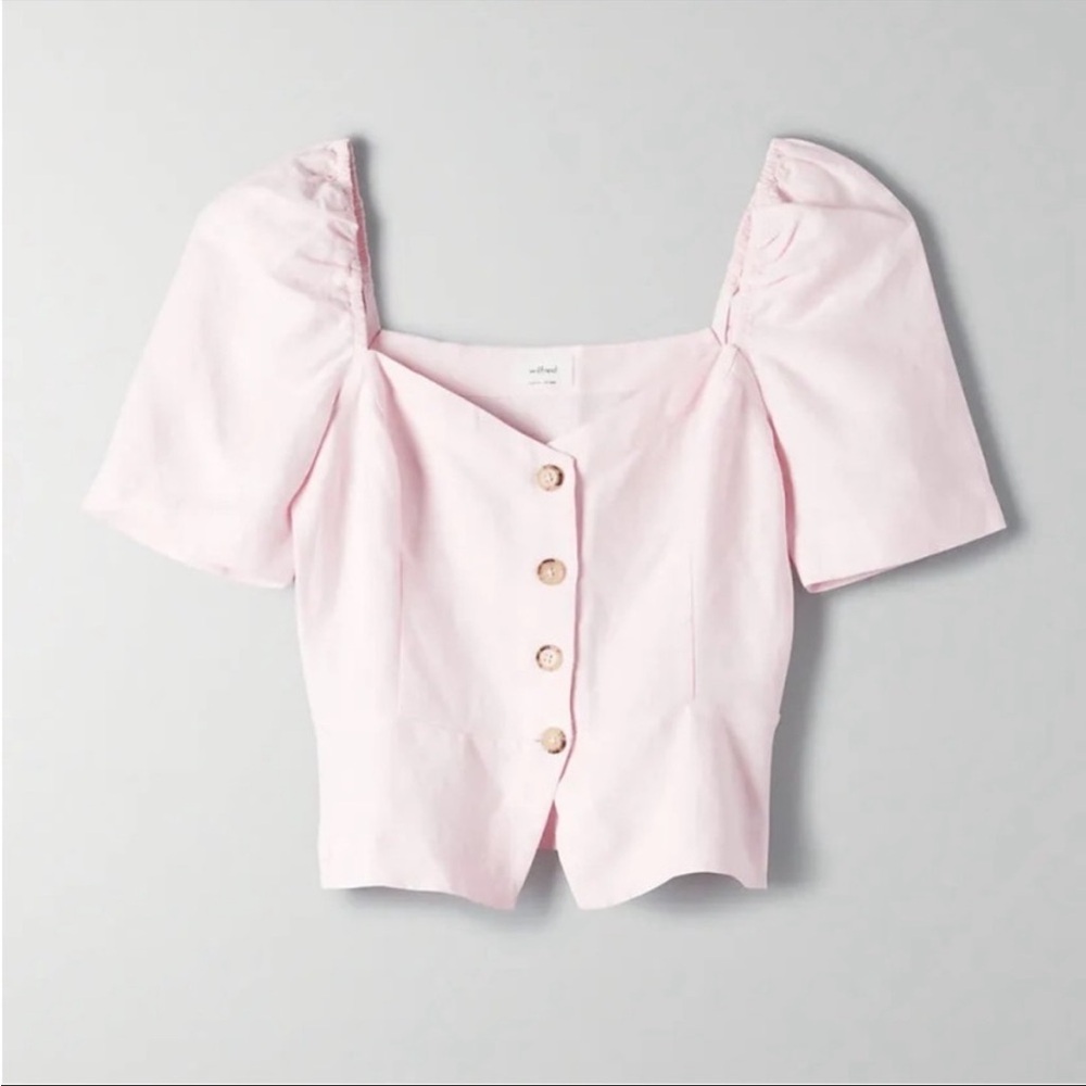 Baby pink Wilfred linen blend top - size small